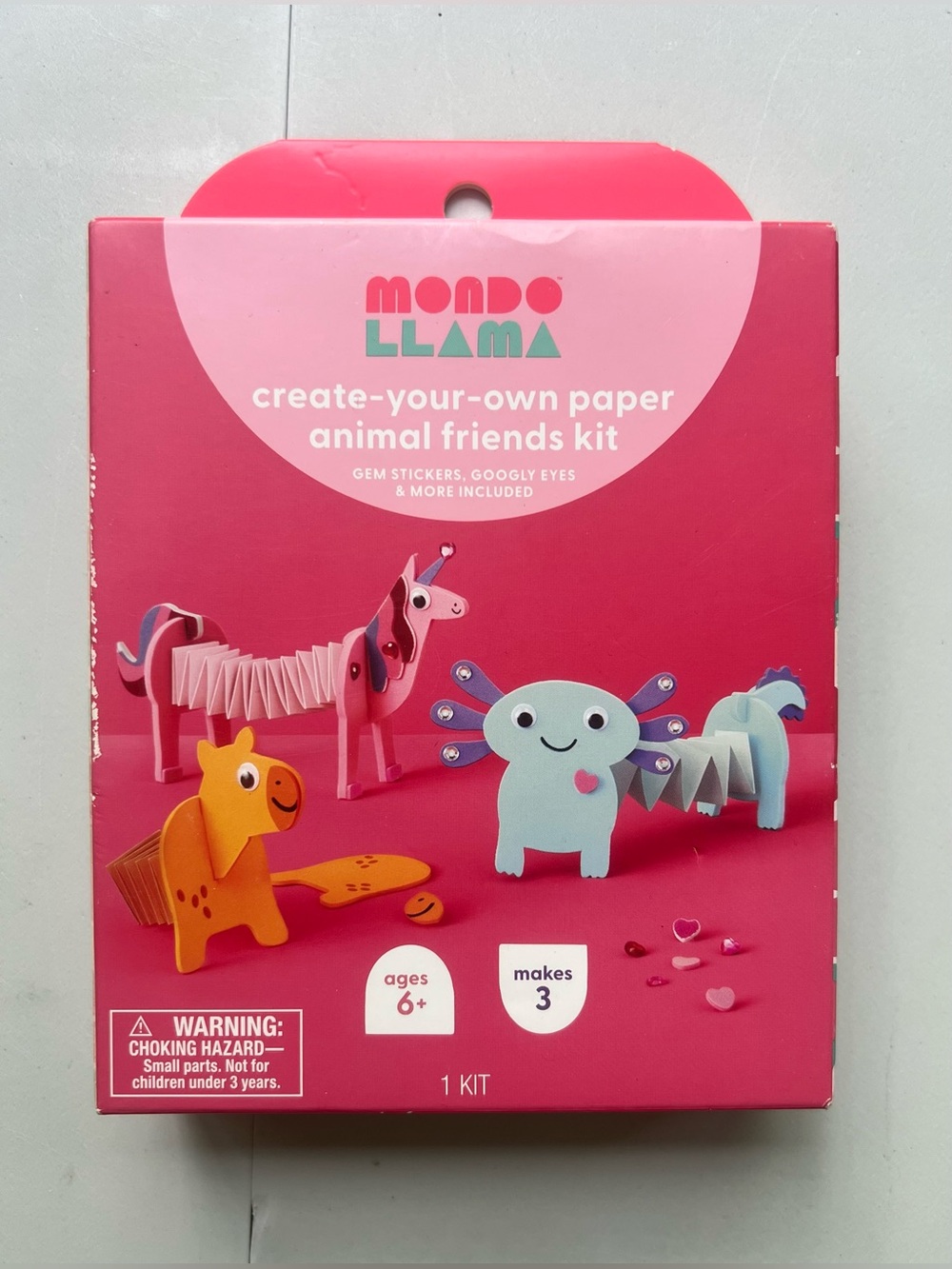 3ct Valentine's Craft Paper Accordion Animal Activity Kit - Mondo Llama™